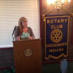 Director Brittani Saunders presenting to the Greensburg Rotary Club